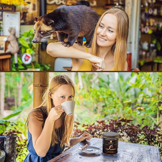 Kopi Luwak Coffee Beans Premium Civet Coffee Luwak Whole Bean Black Ivory Rich Bold Aroma From Indonesia Ultra Smooth Finish Cafés Granell 100g
