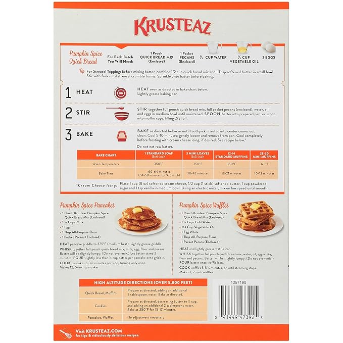 Krusteaz Pumpkin Spice Quick Bread Mix