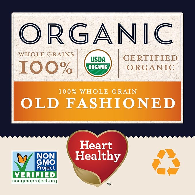 Quaker Old Fashioned Rolled OatsUSDA OrganicNon GMO Project Verified24oz Resealable Bags(Pack of 8)