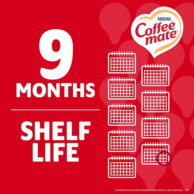 Nestle Coffee mate Creamer Singles Variety Pack Original Hazelnut Italian Sweet Creme Vanilla Caramel Non Dairy No Refrigeration 0.375 fl oz Tubs 200 Count (Pack of 50 Per Flavor)