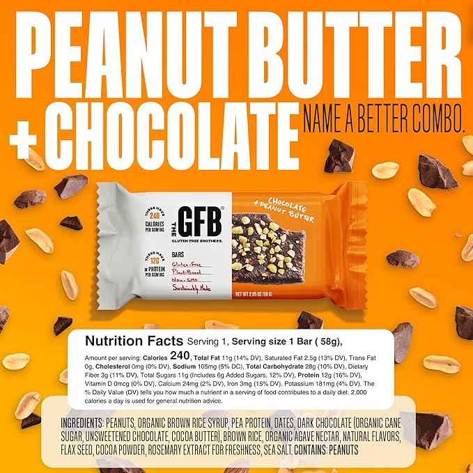 The GFB Variety Pack Protein Bars - Gluten Free Plant Based Non GMO Sustainably Made – Ridiculously Tasty Healthy Vegan Nutrition Snack Protein Bars 2.05 oz (10 Count)
