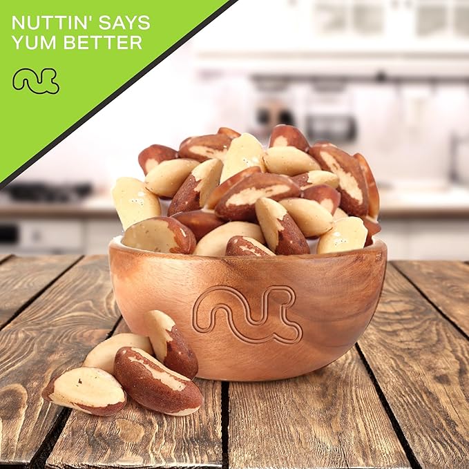NUT CRAVINGS - Brazil Nuts Roasted &amp Salted - No Shell Whole (48oz - 3 LB) Bulk Nuts Packed Fresh in Resealable Bag - Healthy Protein Food Snack Food Assortments