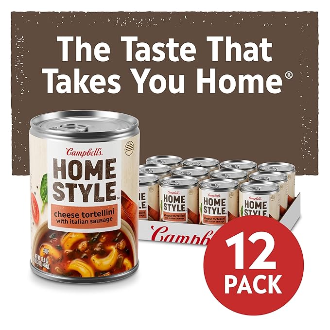 Campbell’s Homestyle Soup Cheese Tortellini with Italian Sausage 16.3 Oz Can (Case of 12)
