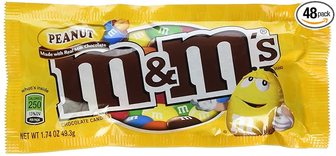 M&ampM's Chocolate Candies Peanut 1.74-Ounce Bags (Pack of 48)