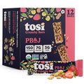 Tosi Nut Bars PB&ampJ Healthy Snacks for Adults &amp Kids Plant Based Crunchy Bars (7G Protein) Organic Keto Snacks Vegan Gluten &amp Soy Free Low Sugar Omega 3s 1oz 12-Pack