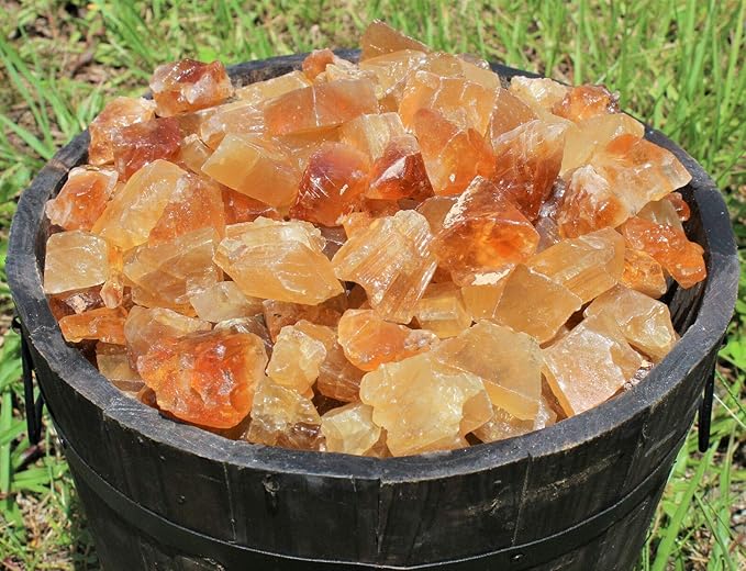 1/2 lb Bulk Lot Natural Rough Honey Calcite (Raw Crystal Caramel Calcite) 8 oz