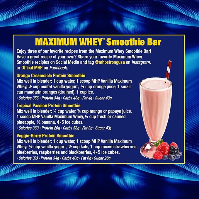 Maximum Human Performance Maximum Whey Protein 25g Fast Acting Delicious Tasting Protein Enhances Strength &amp Speeds Recovery Vanilla Ice Cream 62 Servings 5 Pound