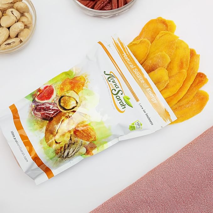 Anna and Sarah Extra Low Sugar Added Dried Mango Slices 32 Oz Delicious Texture Soft &amp Juicy Naturally Ripened Fruits Gluten Free Non GMO Kosher Natural Source of Vitamin C 2 Lbs