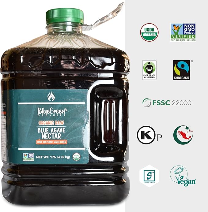 Blue Green Agave Organic Nectar Raw Blue 176 Ounce