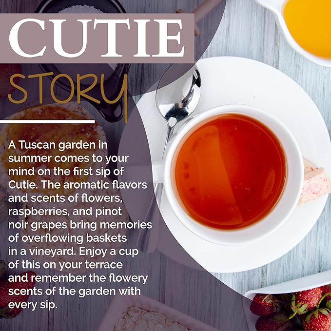 Organic Hibiscus Pinot Noir &amp Raspberry Black Tea I POWERFUL ANTIOXIDANTS I 12 Oz Berry Fruit Black Tea (150+ Cups) I 100% Real Ingredients | T SECRETEA Cutie