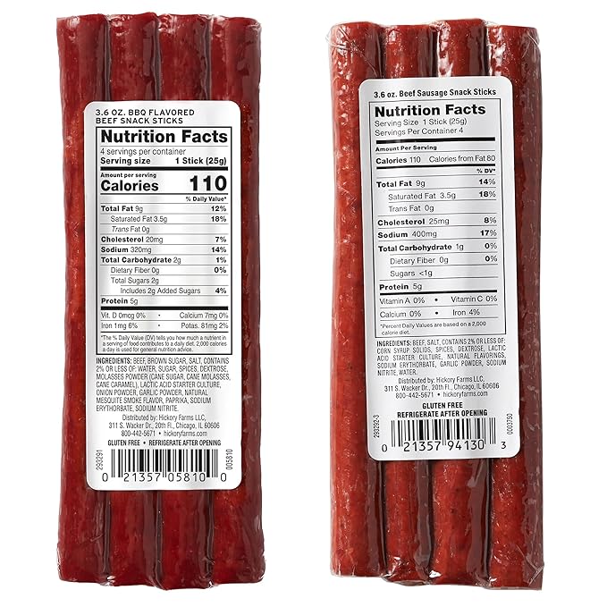 Hickory Farms Sausage Snack Sticks Variety 6-Pack | High-protein snack gluten free meat sticks for snacking