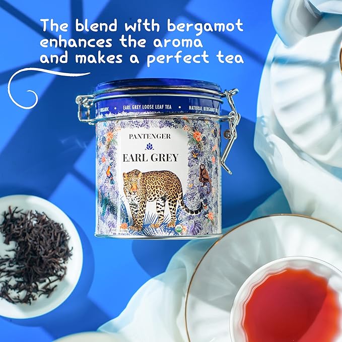 Pantenger Earl Grey Tea Loose Leaf. Organic Tea (3.5 Oz). Pantenger Earl Grey Tea is a Blend of Bergamot Essential Oil And Ceylon Black Tea Leaves.