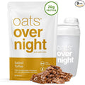 Oats Overnight Salted Toffee - Overnight Oats with 20g Whey Protein High Fiber Breakfast Protein Shake - Gluten Free Oatmeal Non GMO High Protein Oatmeal (2.8 oz per Meal) (8 Pack + Bottle)