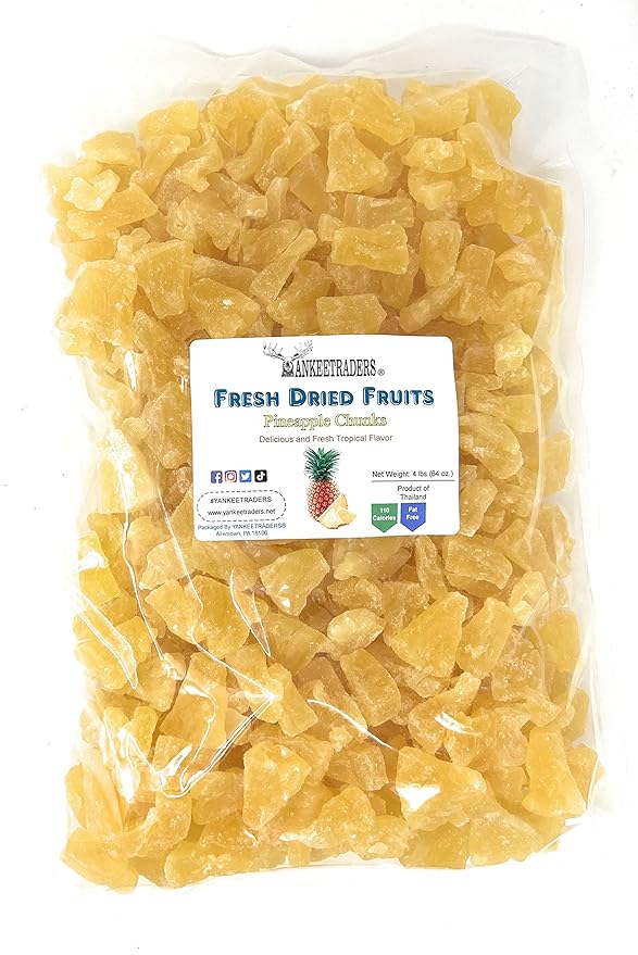 YANKEETRADERS Dried Pineapple Chunks 4 Pound