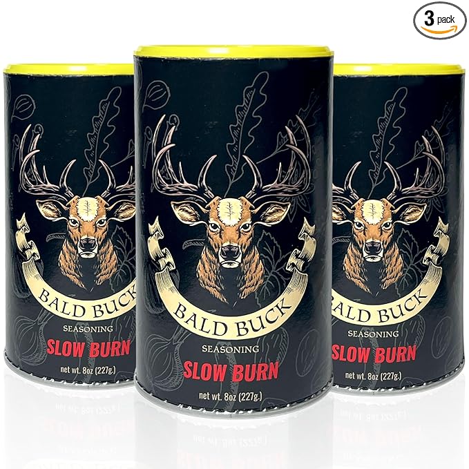 Bald Buck Seasoning: Bold Taste &amp Slow Burn Combo (Pack of 3) (Slow Burn Pack of 3)