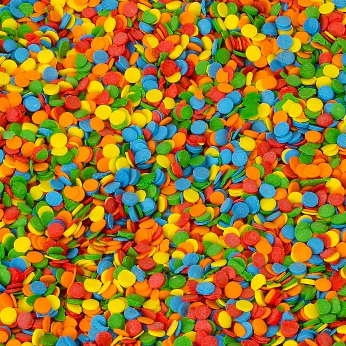 Rainbow Confetti Sprinkles - 1.7 LB Bulk - Birthday Confetti - Carnival Sprinkles - Primary Colored Sprinkles - Edible Confetti - Confetti Toppings