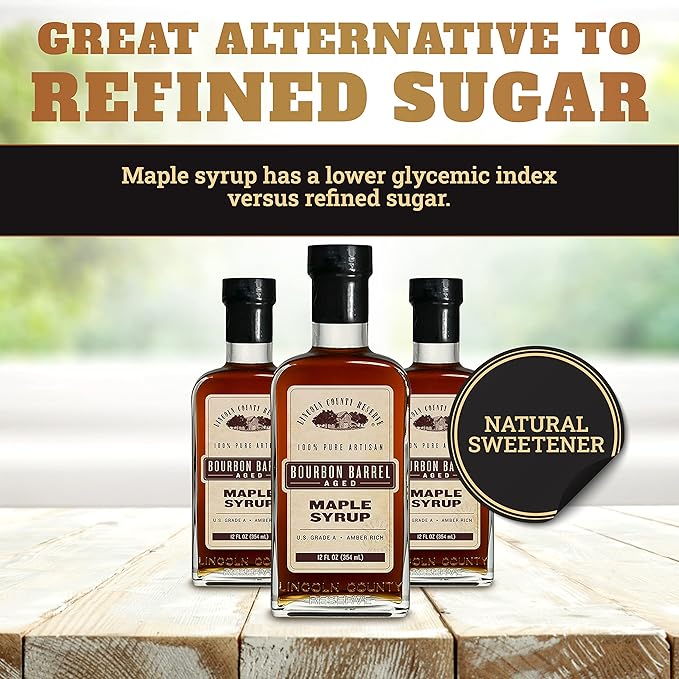 Bourbon Barrel Aged Maple Syrup Gluten Free Maple Syrup Grade A Amber Rich Taste in Sustainable 12 oz. Glass Bottles American Made Maple Syrup for Pancakes and Waffles 2 Pack
