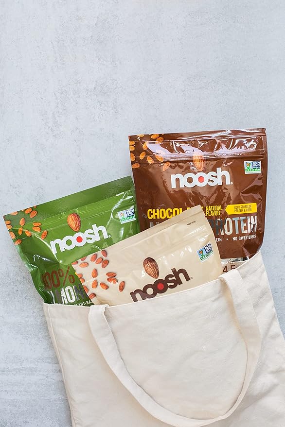 NOOSH Plant Based Almond Protein Powder Unflavored 35 Gram - Vegan All Natural Ingredients Non-GMO Gluten Free Kosher Peanut Free Soy Free Dairy Free (Unflavored)