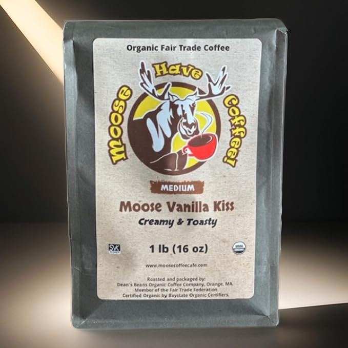MOOSE HAVE COFFEE! ORGANIC WHOLE BEAN COFFEE – MOOSE VANILLA KISS COFFEE-MVK1