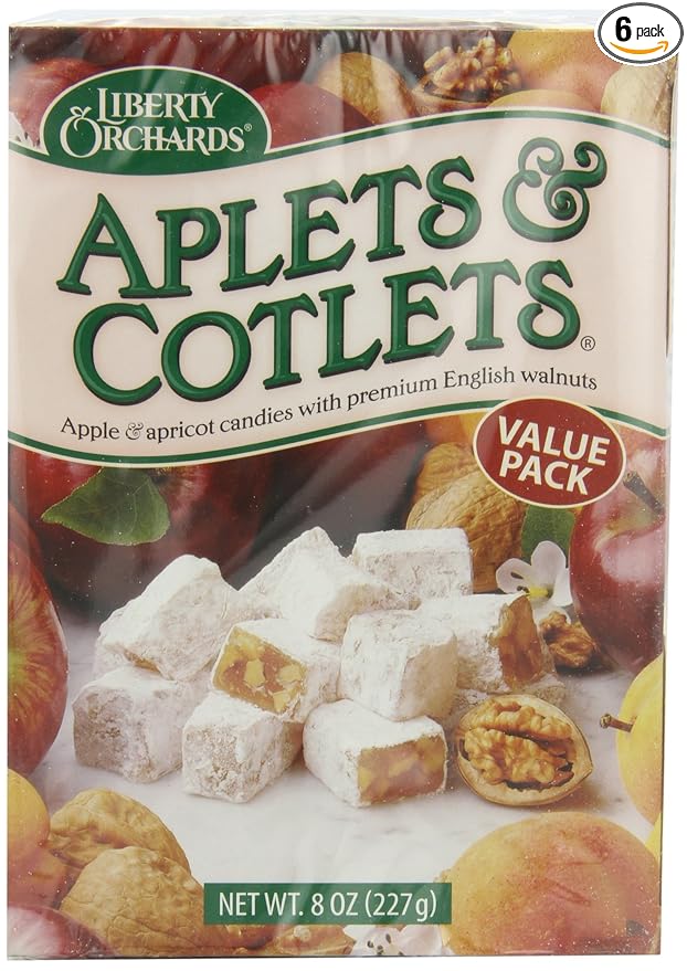 Liberty Orchards Aplets &amp Cotlets 8-Ounce Boxes (Pack of 6)