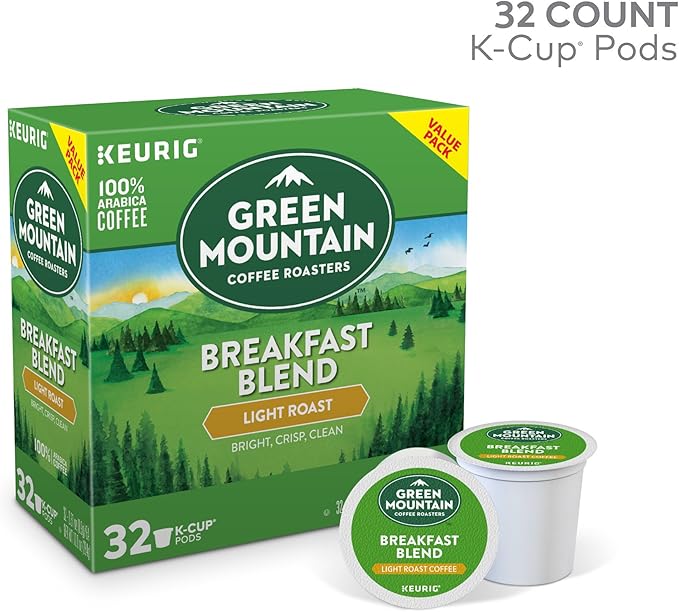 Keurig K-Mini Single Serve Coffee Maker with Green Mountain Breakfast Blend Coffee Pods 32 count