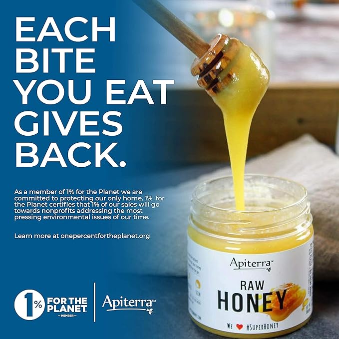 Apiterra - Raw Honey Bulk 8 lbs Bucket Unfiltered Unpasteurized 100% Pure and Natural Wildflower Raw Honey