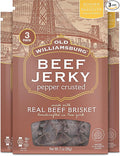 Old Williamsburg Kosher Pepper Crusted Beef Jerky 2oz (3 Pack) | Real American Beef Brisket | No Fillers | Hand Crafted | Gluten Free &amp Soy Free | Glatt Kosher (including Passover)