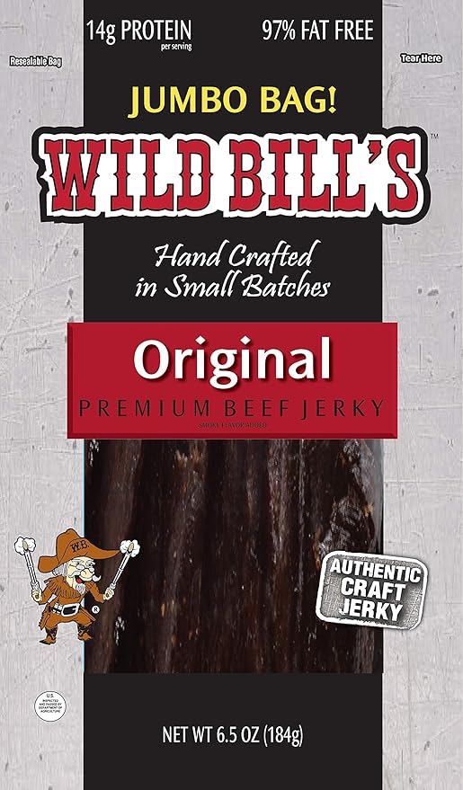 Wild Bill's 6.5oz Hickory Smoked Beef Jerky Pack (re-sealable)