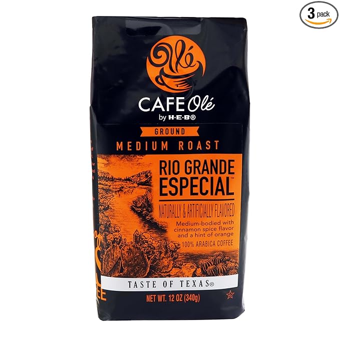 HEB Cafe Ole Rio Grande Especial Medium Roast Ground Coffee 12 oz 3-Pack