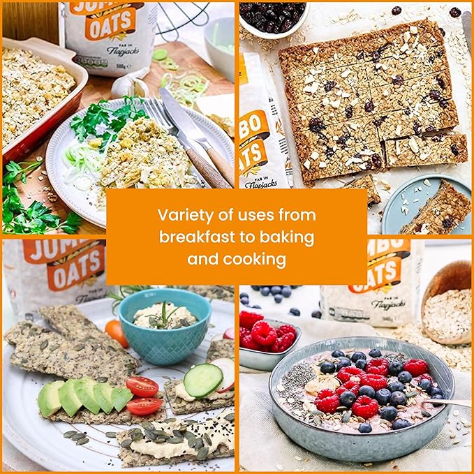 Mornflake Jumbo Oats 4x 3kg 100% Wholegrain Rolled Oats All Natural Ingredients High In Fibre. Perfect For Breakfast Porridge Oats Overnight Oats &amp Flapjacks. Suitable For Vegan Diet