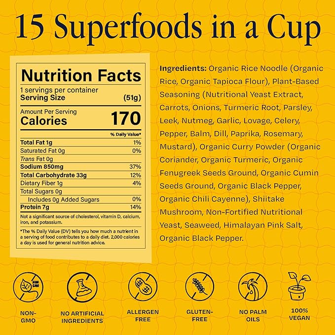 RAWMYUN Gluten Free Healthy Korean Ramen Vegan Superfood Clean Ingredients Plant-Based Cup Noodles made with Organic Rice Noodles Instant Soup | No MSG Non-GMO Real Ingredients (6 Savory Curry)