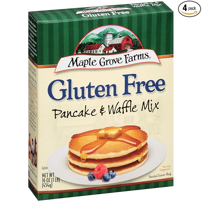 Maple Grove Farms Pancake &amp Waffle Mix Gluten Free 16 Ounce Boxes (Pack of 4)