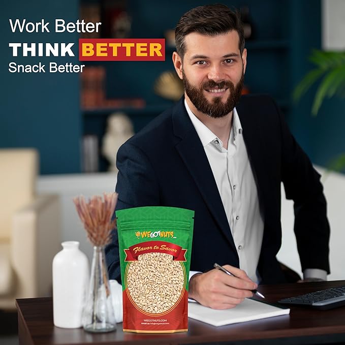 Raw Sunflower Seed Kernels by We Got Nuts - Premium Quality Kosher Shelled Sunflower Seeds - Natural &amp Healthy Fitness &amp Diet-Friendly Snack- Raw Shelled &amp Unsalted- Air-Tight Resalable B