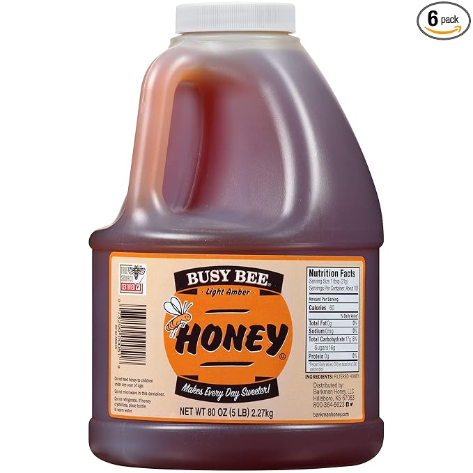 Honey Busy Bee Light Amber 6 Case 5 Pound