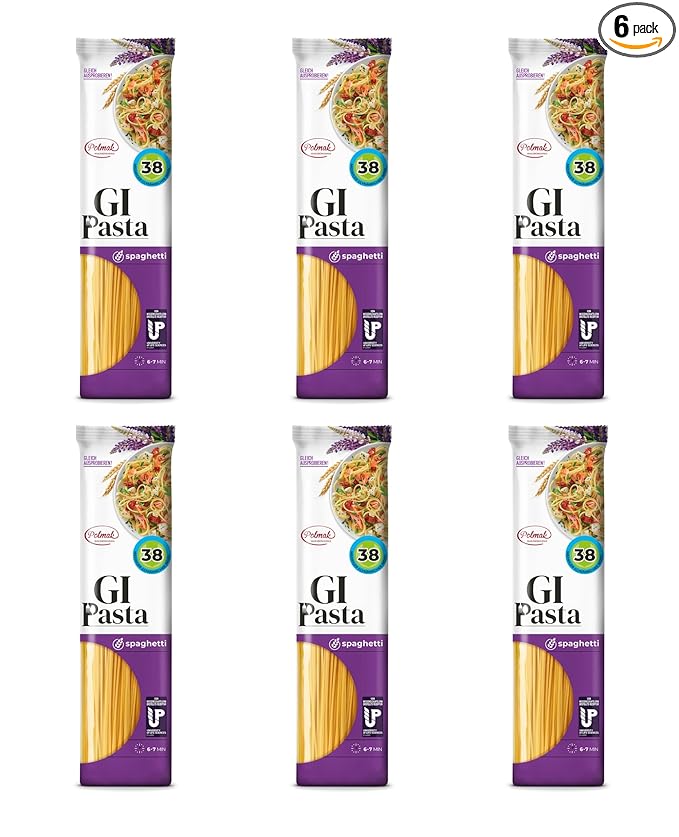 GI Pasta Spaghetti 6-Pack (52.8 oz Total) | Low Glycemic Classic Italian Long Pasta for Traditional Recipes and Everyday Cooking