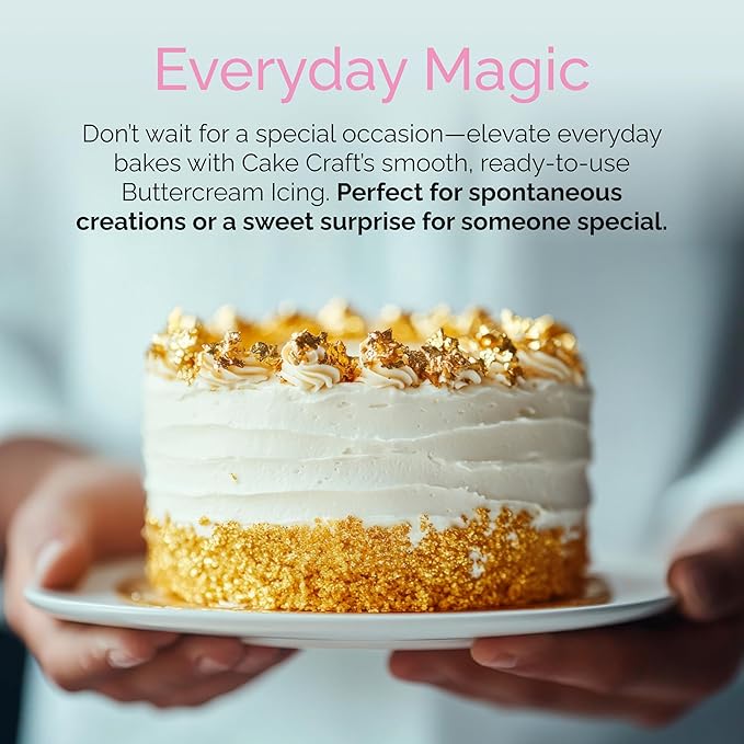 Cake Craft Buttercream Icing – 3.5 lb Tub | Ready-to-Use Frosting for Cakes Cupcakes Cookies &amp More | Super Smooth Texture | No Prep Required | Vanilla Flavor