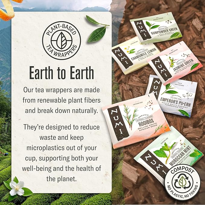 Numi Organic Tea By Mood Gift Set 40 Tea Bag Assortment Premium | Organic Black | Pu-erh | Green | Maté | Rooibos &amp Herbal Teas