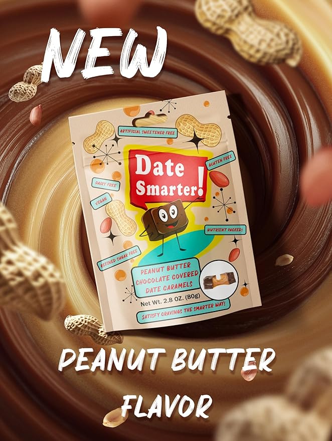 Date Smarter Chocolate Covered Date Caramels - Naturally Sweetened with Real Dates - Vegan Gluten-Free Dairy-Free Refined Sugar-Free Plant-Based Snack Bites - Great Anytime Snack - 2.8 oz 3 Pack