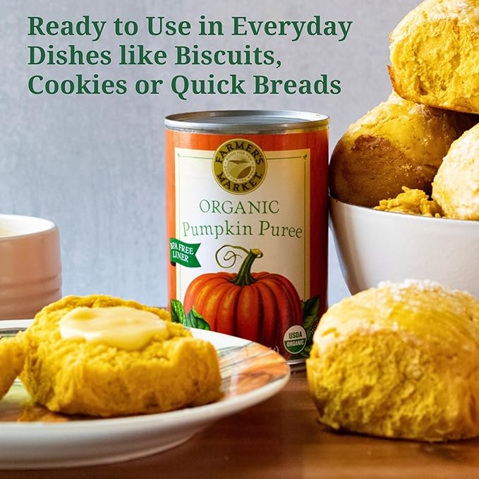 Farmer's Market Foods Canned Organic Pumpkin Puree 15 Ounce (Pack of 12)