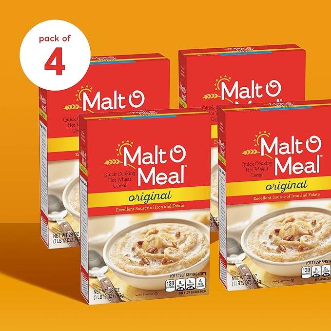 Malt-O-Meal Original Malt-O-Meal Hot Breakfast Cereal Quick Cooking 28 Ounce Box (Pack of 4)