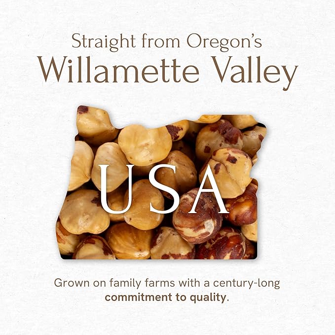 Snackathon Roasted Oregon Hazelnuts Unsalted Dry Roasted Whole Filberts Premium Natural Nuts Grown in USA 2 LB Resealable Bag Healthy Snack Ideal for Baking Nut Butters &amp Recipes