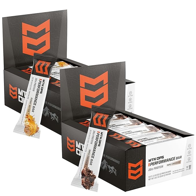 MTN OPS Performance Bars Peanut Butter Bliss + Triple Chocolate Mudslide Bundle