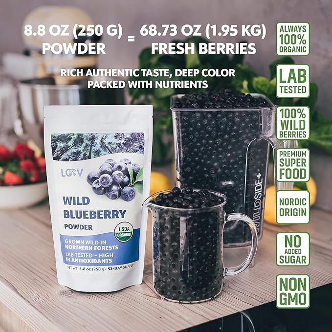 LOOV Bundle – 2 Items Organic Wild Blueberry Powder and Organic Wild Cranberry Powder