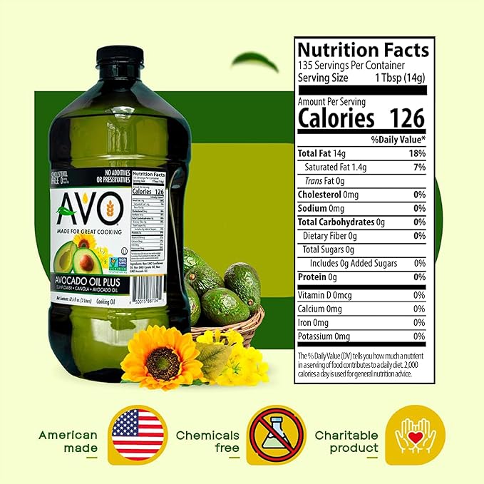 Avocado Oil Blend Non-GMO No Preservatives 67.6 Fluid Ounces