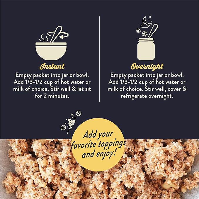 Wella Cereal Oatmeal Alternative Gluten-Free Breakfast Hot Cereal Grain-Free Paleo Organic Vegan High Protein Superfood Plant-Based Non-GMO Low in Net Carbs Single-Serve Packets Snickerdoodle Fl