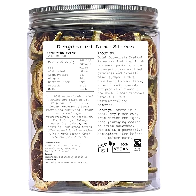 Dried Orange Slices (150G) &amp Dried Lime Slices (140G) Bundle Pack 100% Natural No Added Sugars | Cocktails Wreath Making Tea Cakes Garnish Decoration
