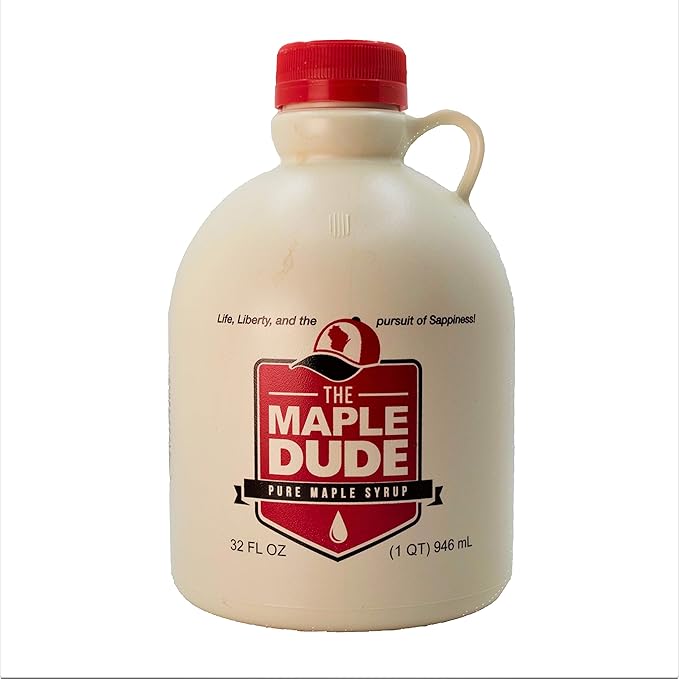 The Maple Dude - Pure Maple Syrup - (Large 32oz - Quart) | Natural | Made in Wisconsin | Great for Pancakes/Waffles