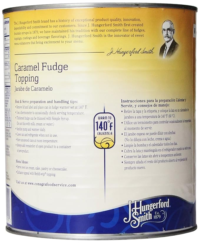 J. Hungerford Smith Fudge Topping Caramel 138 Ounce