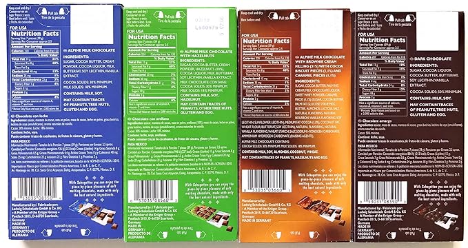 Schogetten German Chocolate Variety Pack Milk Chocolate Caramel Dark and Alpine Milk with Hazelnuts. Freshly imported from Europe (Bundle of 4)