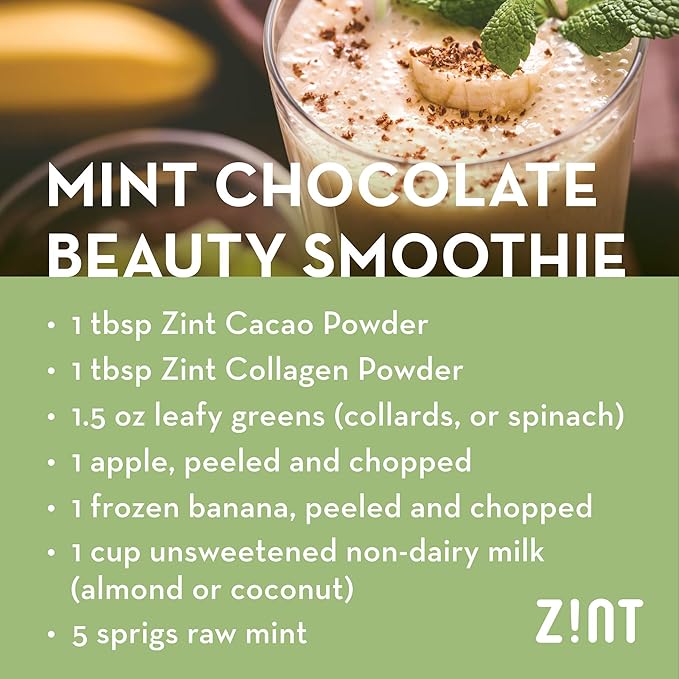 Zint Organic Cacao Powder (32 oz): Paleo-Certified Organic Non GMO Anti Aging Antioxidant Superfood Gluten Free Cocoa Cacao Beans Pure Delicious Chocolate Essence 32 Ounce